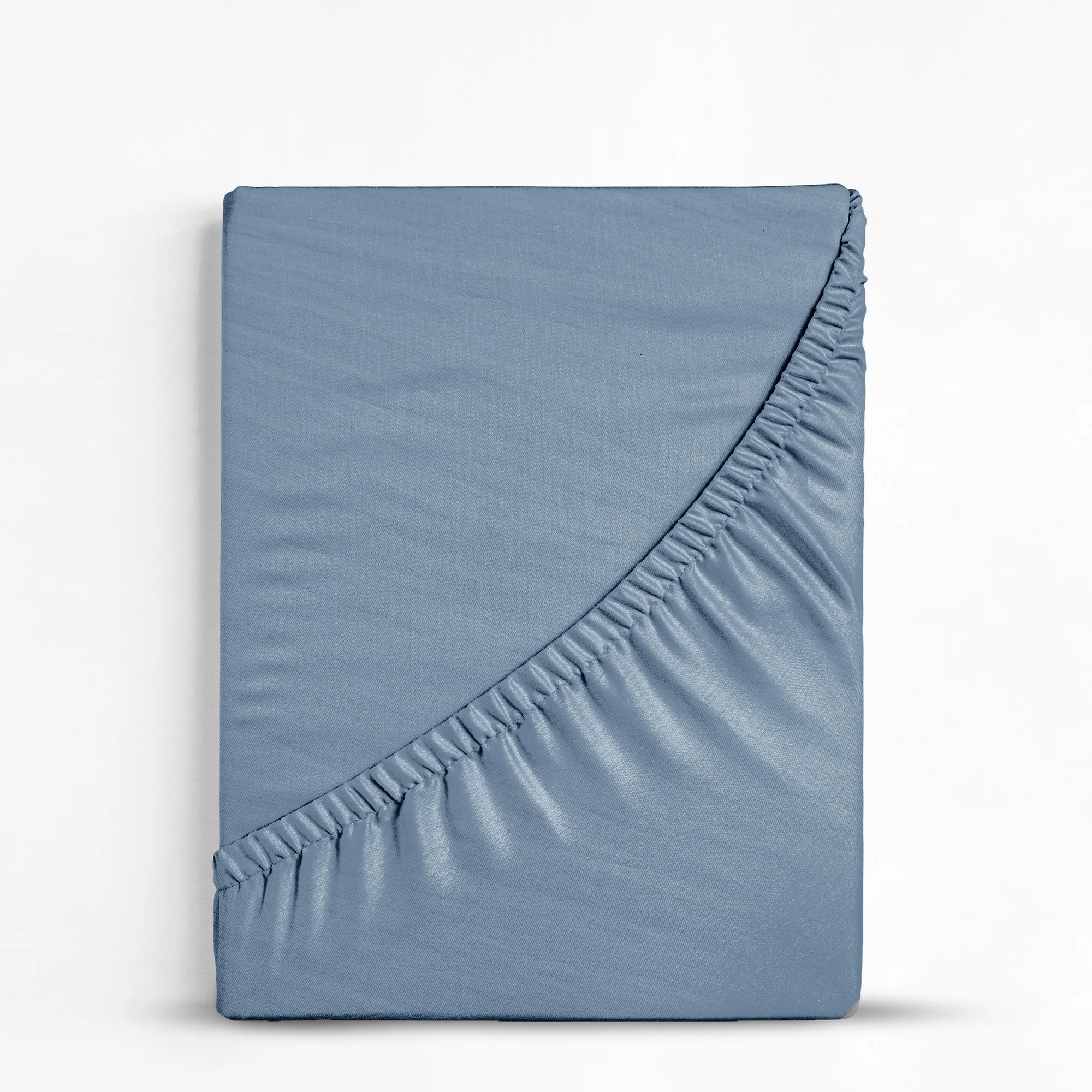 Velosso Washed Linen Look Blue Fitted Sheet - Image 3