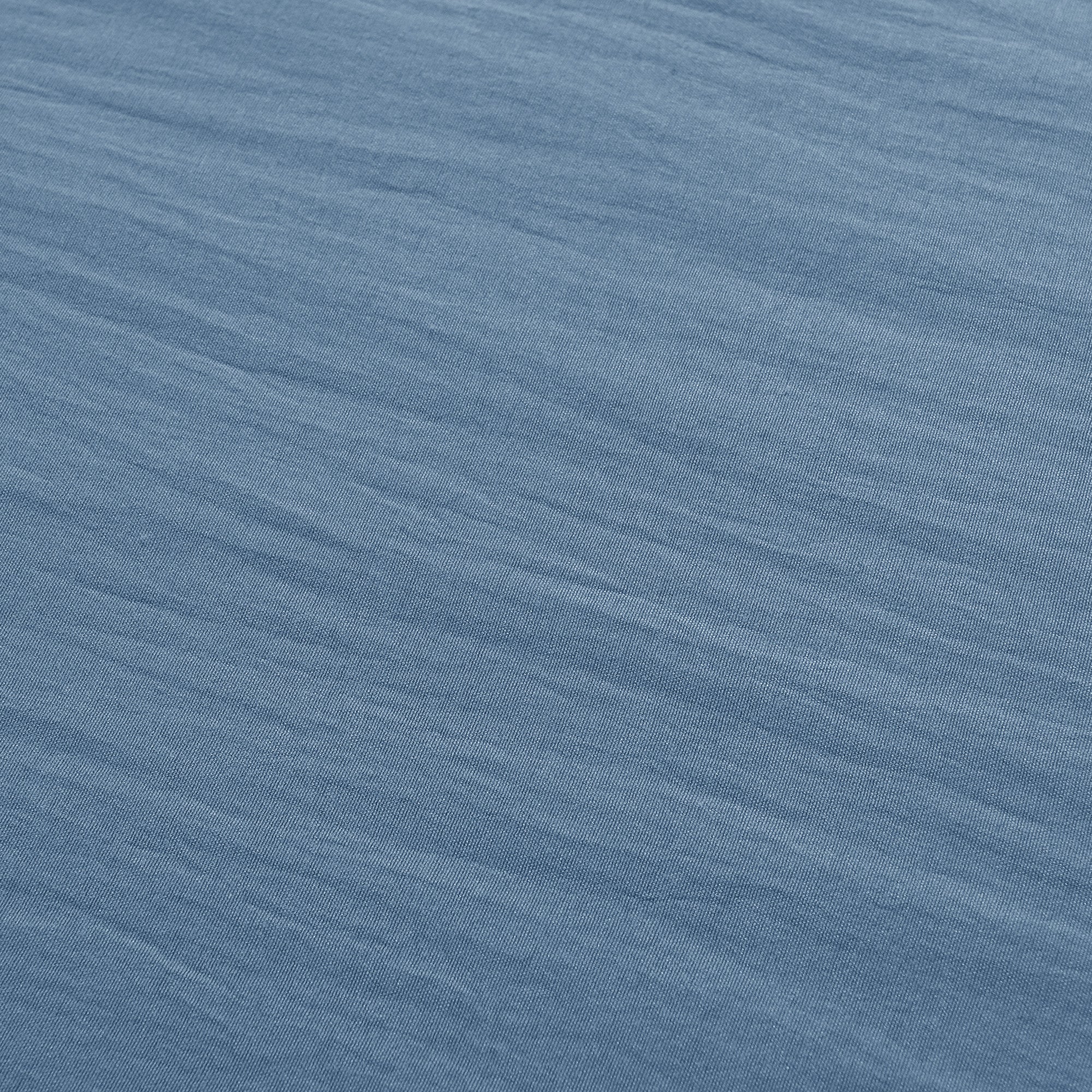 Velosso Washed Linen Look Denim Blue Duvet Cover & Pillowcase Set - Image 3