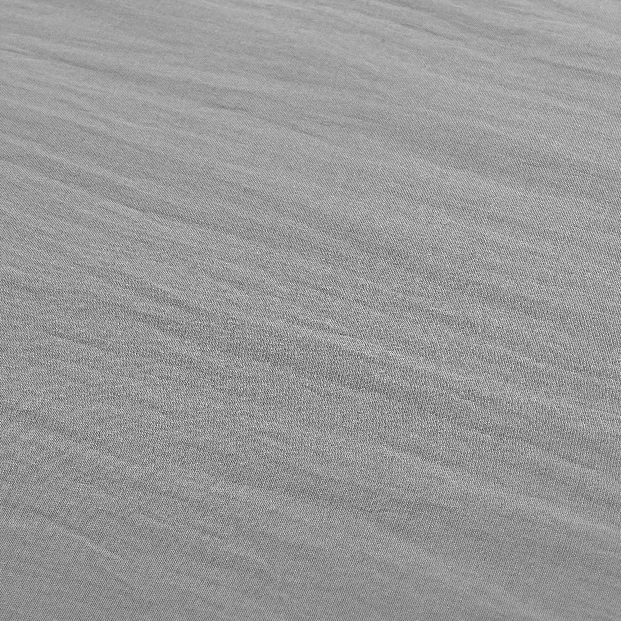 Velosso Washed Linen Look Silver Fitted Sheet - Image 3