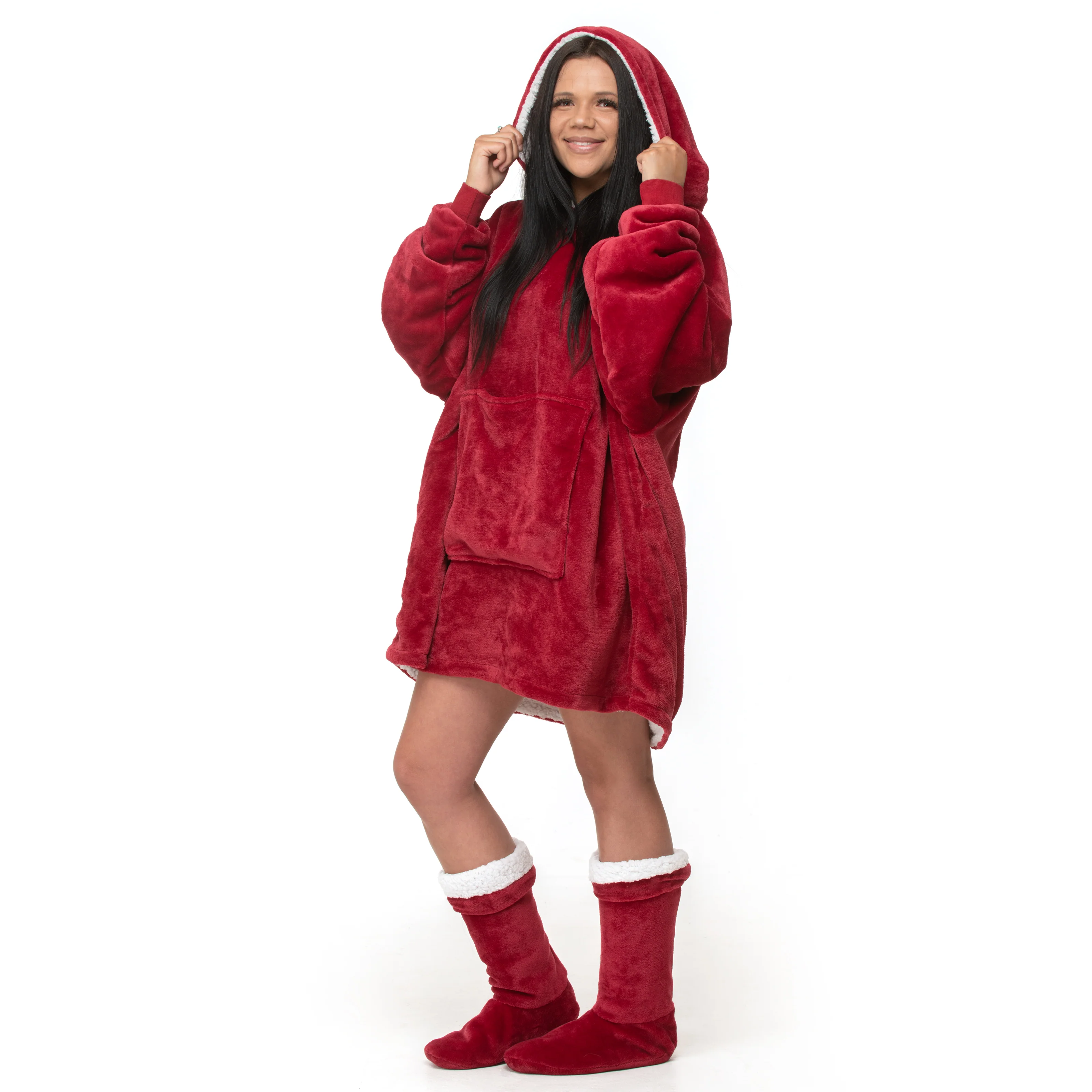 Velosso Burgundy Oversized Hoodie