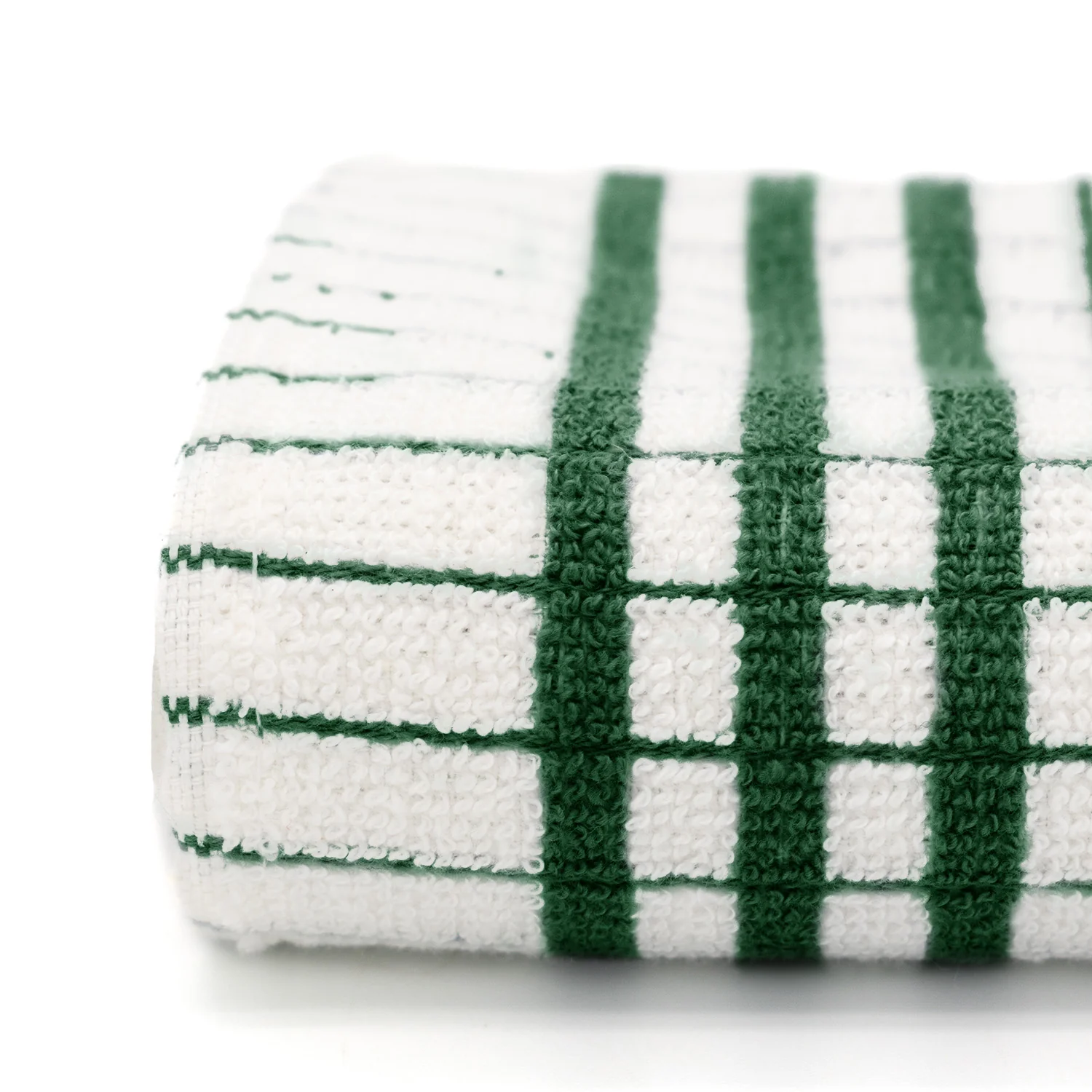 Shaws Large Woven Green Checked Tea Towel - Image 3
